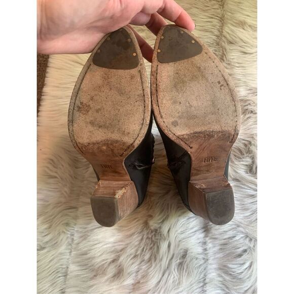 Frye Reed Scallop Leather Shootie Boots Black Size 8.5M - Picture 8 of 11